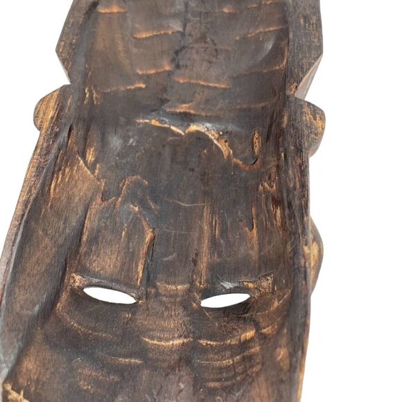 African Tribal Wood Mask Wall Hanging Hand Carved Plaque Folk Art u - Picture 7 of 7